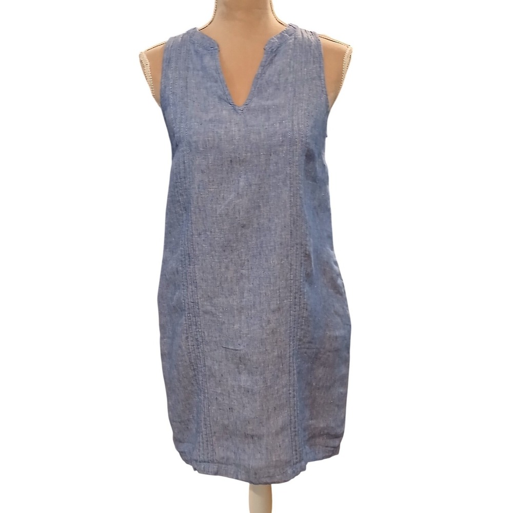 SOLD SOLD Shift Dress Sleeveless V Neck Pocketed Mini Dress Small